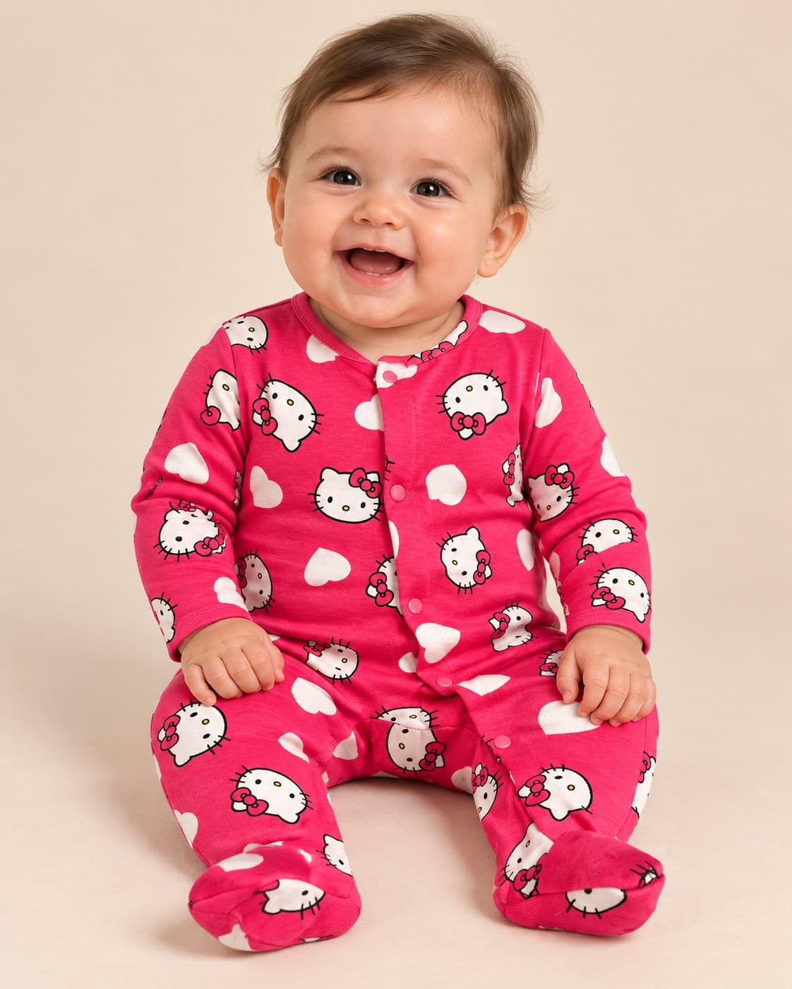 Hello Kitty Winter Romper with Socks - Dark Pink