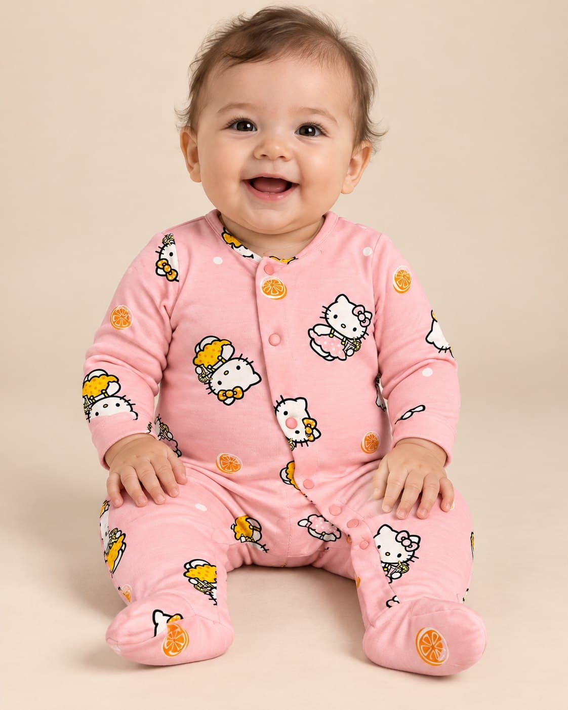 Hello Kitty Winter Romper with Socks - Light Pink