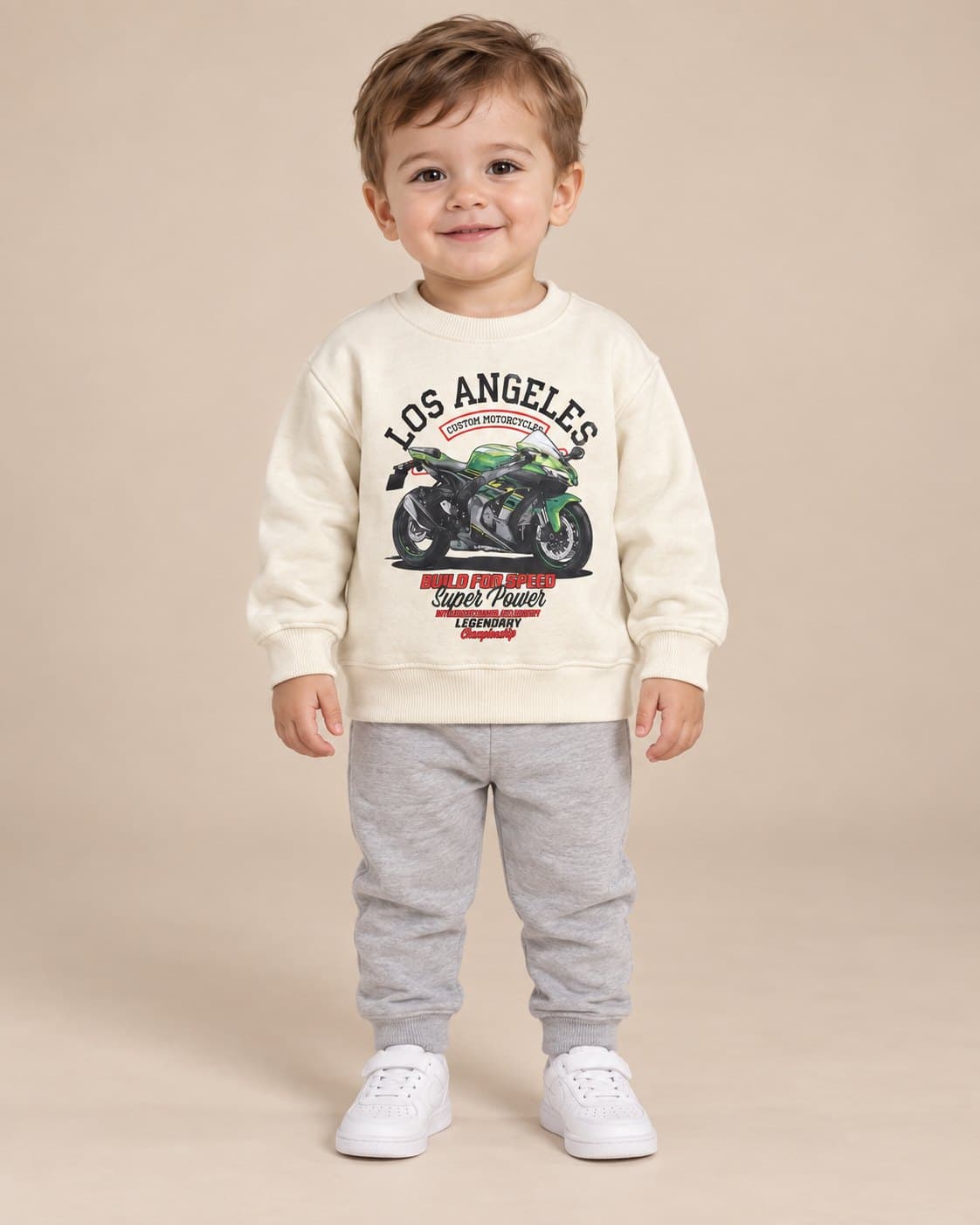 Los Angeles Motorcycle Sweatshirt - Cream