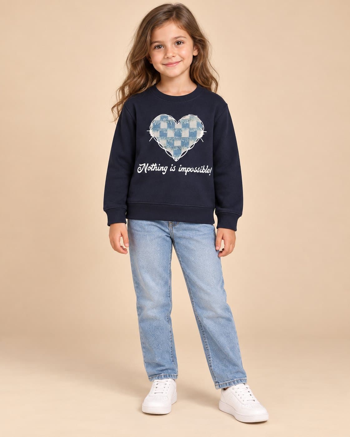 Nothing Is Impossible Heart Sweatshirt - Navy