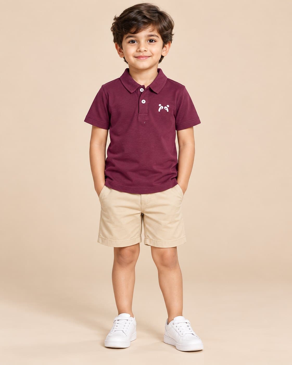 Panda Polo - Maroon